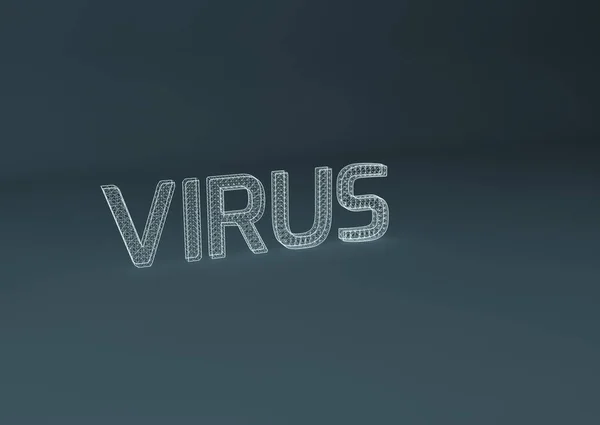 Render Illustratie Van Virus Teken Met Weinig Spin Grijze Achtergrond — Stockfoto