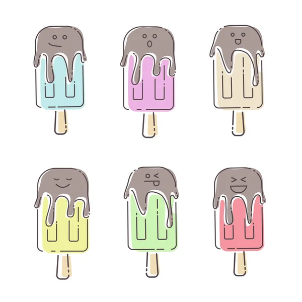 Ilustração colorida vetorial com texto doce de verão e sorvete . —  Vetores de Stock