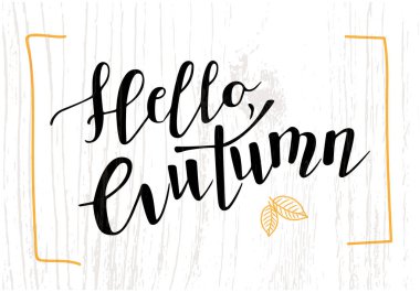 Sonbahar vektör çizim Merhaba. Merhaba sonbahar metin afiş için vektör çizim. 