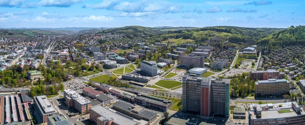 Panoramisch Uitzicht Het Centrum Van Zlin Moderne Stad Moravië Tsjechië Stockfoto