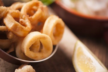 Gevrek kalamar halkaları 