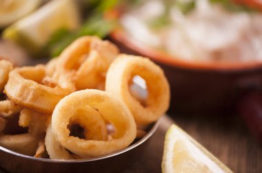 Gevrek kalamar halkaları 