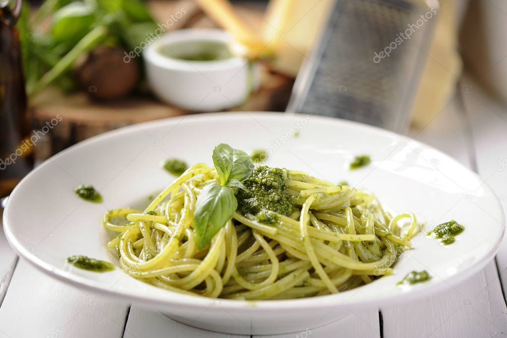  Delicious italian pasta with ligurian pesto and pine nuts