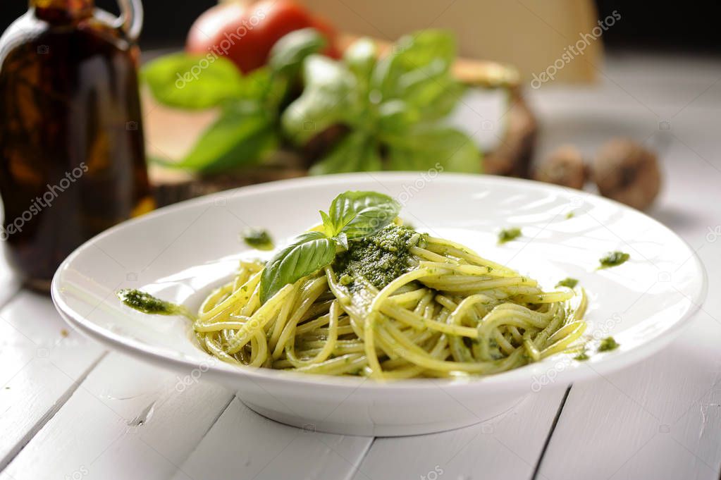  Delicious italian pasta with ligurian pesto and pine nuts