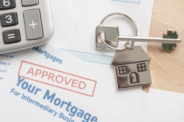 Mortgage Application with house key clipart
