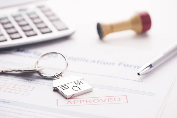 Approved mortgage loan agreement application — Stock Photo, Image