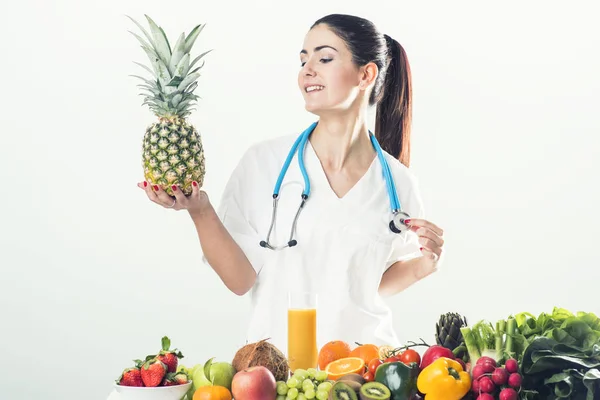 Nutritionist, dietician, food. — Stock Photo, Image