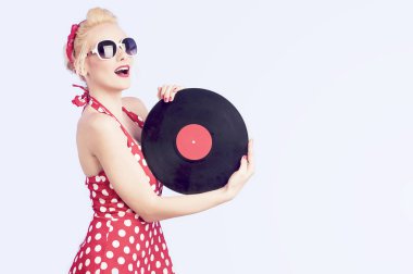 Pin-up kızı bir vinil