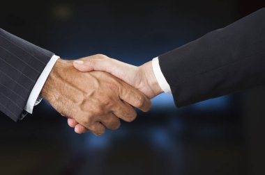 İki işadamı el sıkışıyor