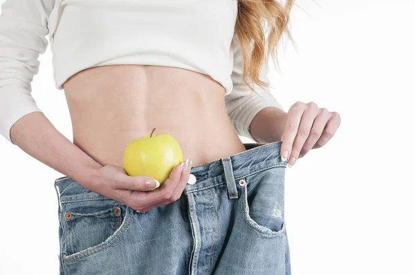Τέλεια slim σώμα γυναίκας. Διατροφή, υγιεινή ζωή — Φωτογραφία Αρχείου