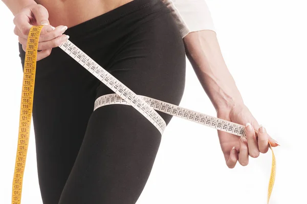 Kvinnan perfekt smal kropp. Kost, hälsosamt liv — Stockfoto