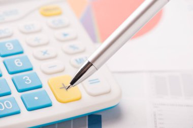 Mali tablolar. İş grafiği. Kalem üzerinde odaklanmak.