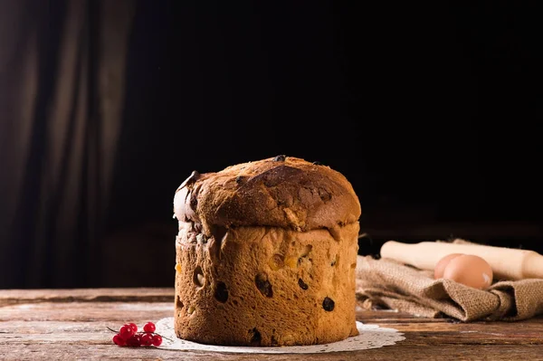 Panettone. Torta natalizia italiana — Foto Stock