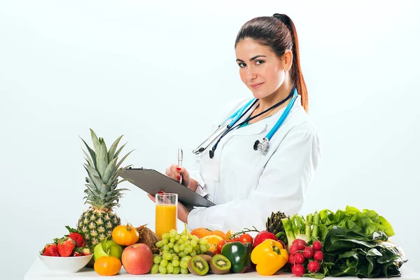 Female dietitian in uniform with stethoscope — Stock Photo, Image