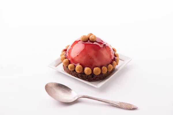 Dessert Fresh Strawberries Isolated White Background — Stock Photo, Image
