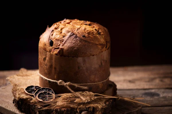 Panettone Traditional Italian Dessert Christmas Close — Stock Photo, Image