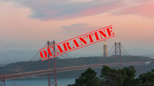 Paesaggio Sul Ponte Aprile Lisbona Portogallo Quaranitne — Foto Stock