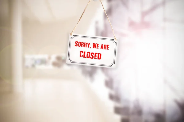 Sorry Closed Sign Hang Door Business Shop Close — Stock Photo, Image
