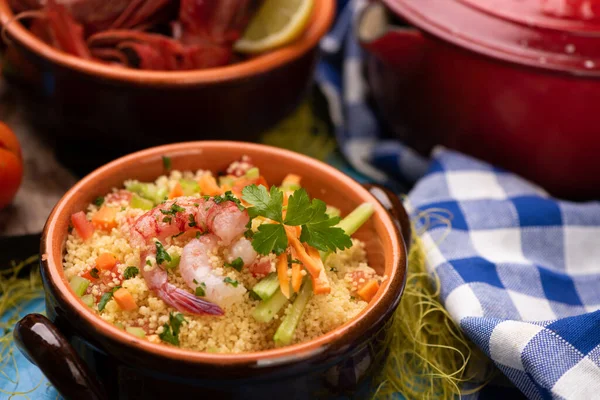 Delicioso Cuscús Pescado Con Gambas Mazara Del Vallo — Foto de Stock