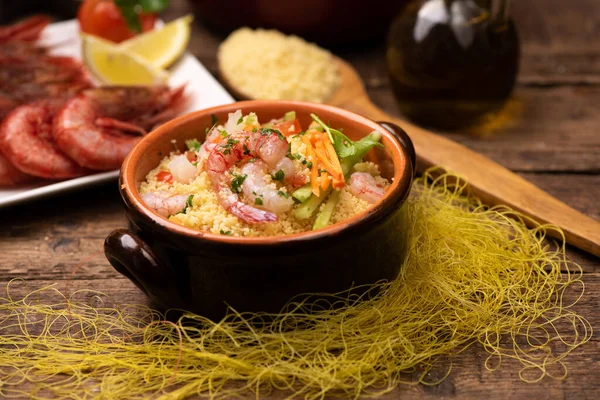 Delicioso Cuscús Pescado Con Gambas Mazara Del Vallo — Foto de Stock