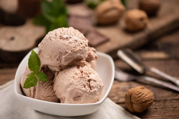 Hazelnut Icecream Сливка Мигдаль Зачиніть — стокове фото