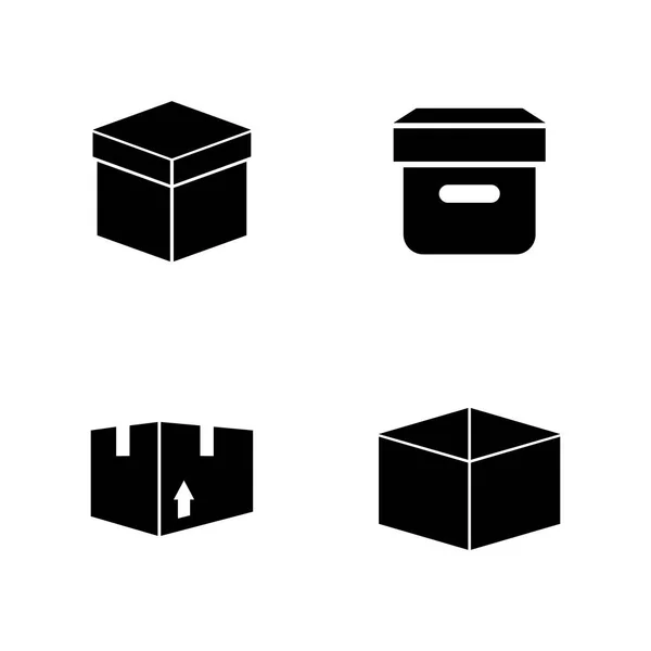 Caixa. Ícones vetoriais relacionados simples —  Vetores de Stock