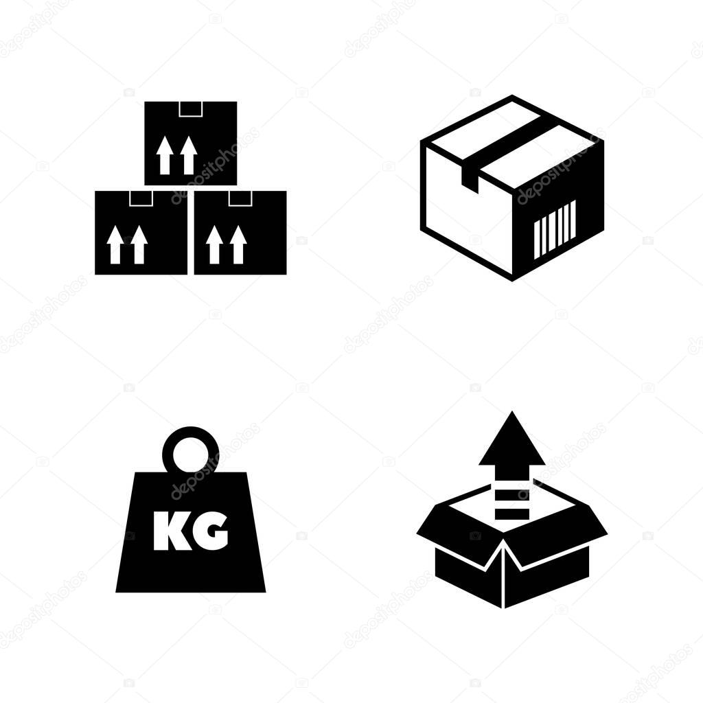Cargo. Simple Related Vector Icons