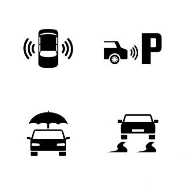 Araba Emanet. Basit ilgili vektör simgeler