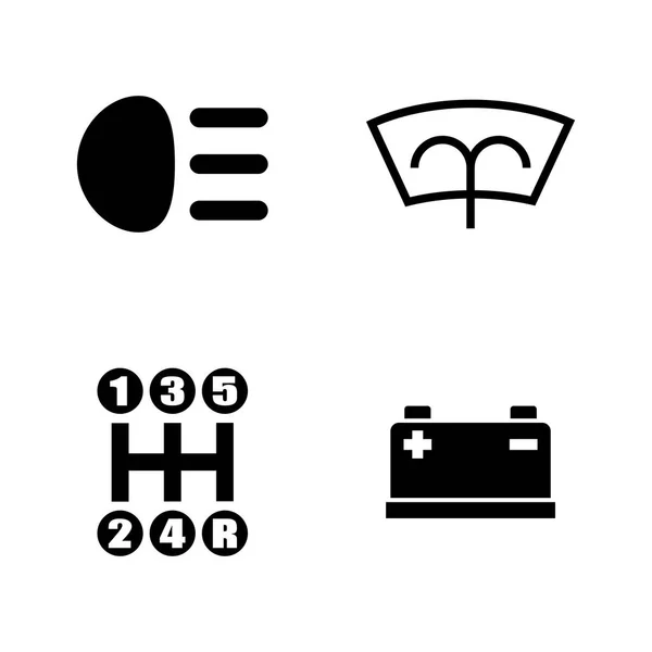 Piezas del coche. Iconos de vectores relacionados simples — Archivo Imágenes Vectoriales