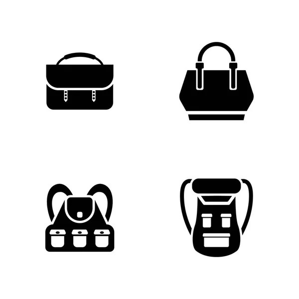 Gepäck. einfache verwandte Vektorsymbole — Stockvektor