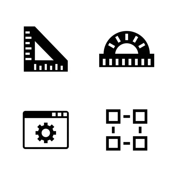 Instrumentos de ingeniería. Iconos de vectores relacionados simples — Vector de stock