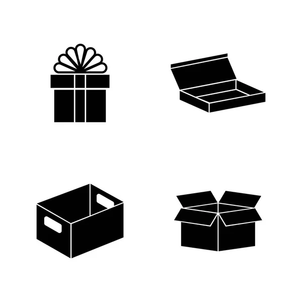 Crates. Simple Related Vector Icons — Stock Vector