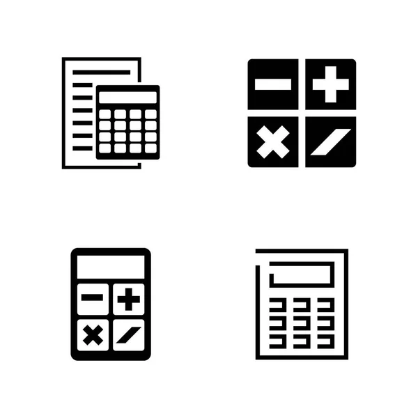 Calculadoras. Iconos de vectores relacionados simples — Vector de stock