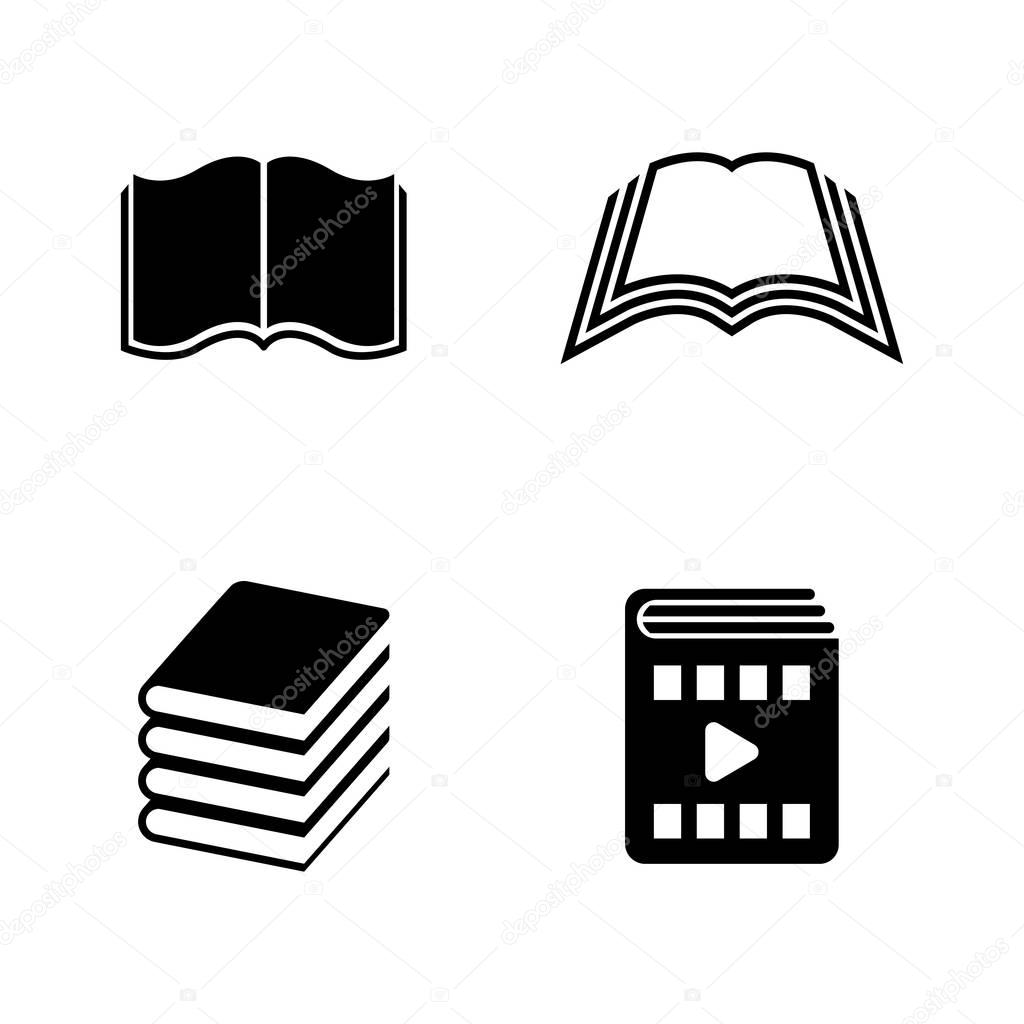 Book. Simple Related Vector Icons