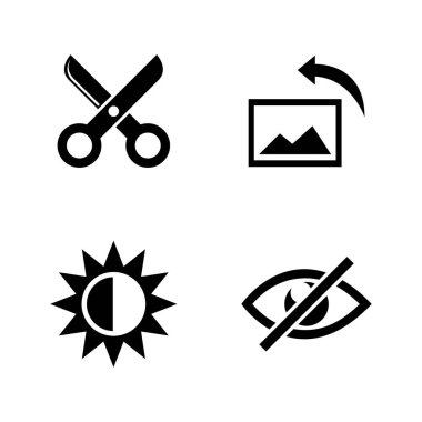 Resim düzenleme. Basit ilgili vektör simgeler