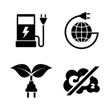 Eko yakıt. Basit ilgili vektör simgeler