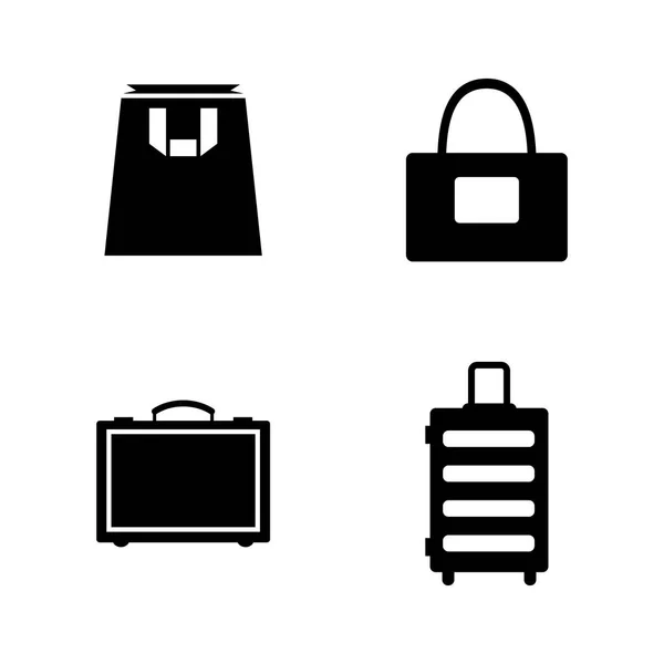 Taška a kufr. Jednoduché související vektorové ikony — Stockový vektor