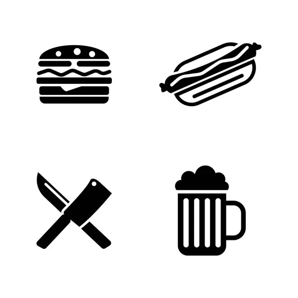 Picknick koken. Eenvoudige verwante Vector Icons — Stockvector