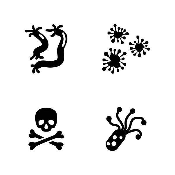 Virus. Iconos de vectores relacionados simples — Vector de stock