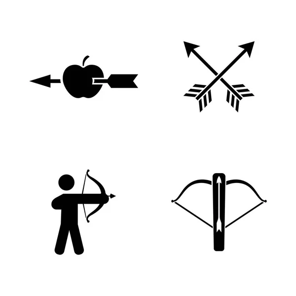 Bogenschütze. einfache verwandte Vektorsymbole — Stockvektor