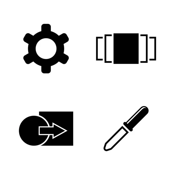 Bildeinstellungen. einfache verwandte Vektorsymbole — Stockvektor