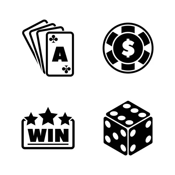Hazardní hry. Jednoduché související vektorové ikony — Stockový vektor