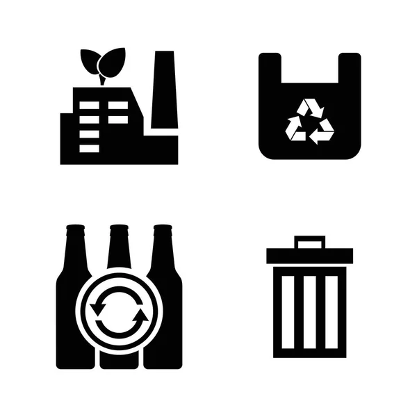 Vuilnis. Eenvoudige verwante Vector Icons — Stockvector