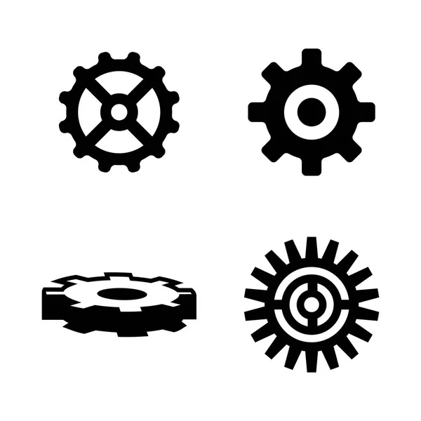 Engranaje. Iconos de vectores relacionados simples — Archivo Imágenes Vectoriales