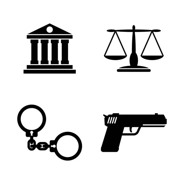 Wet Justitie. Eenvoudige verwante Vector Icons — Stockvector