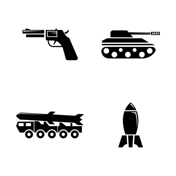 Militaire. Eenvoudige verwante Vector Icons — Stockvector