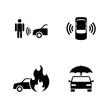 Araba acil. Basit ilgili vektör simgeler