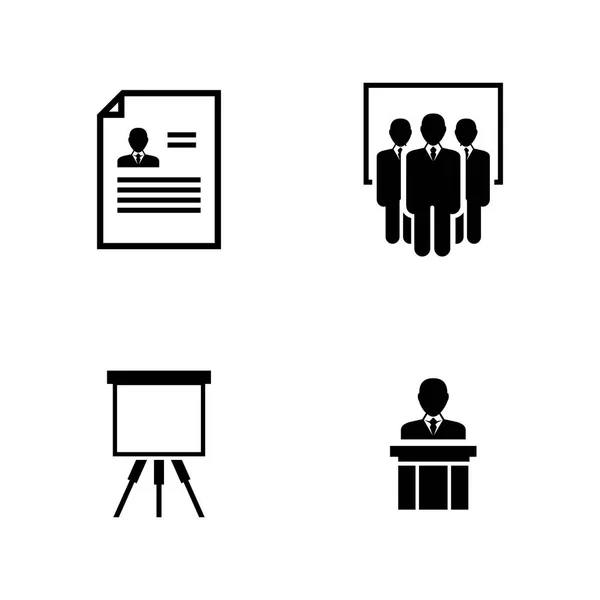 Business seminar. Simple Related Vector Icons — Stock Vector