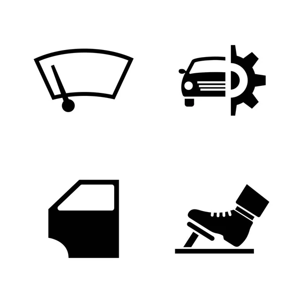 Autoteile. einfache verwandte Vektorsymbole — Stockvektor