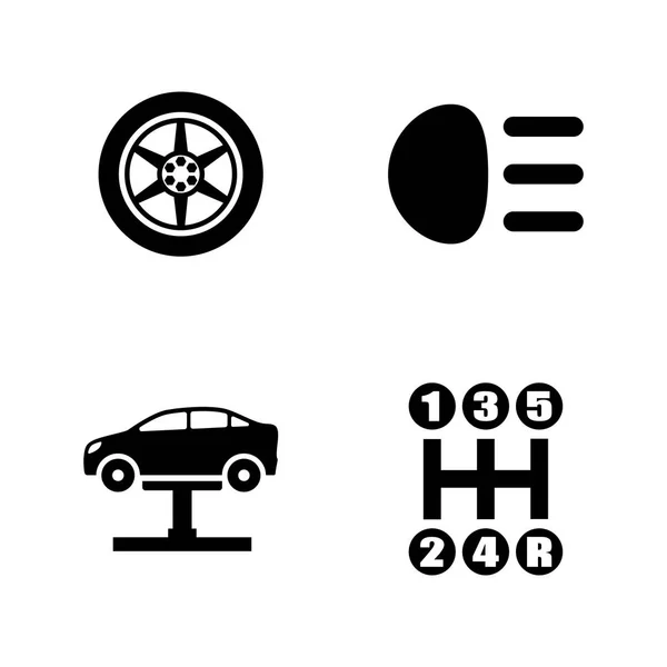 Autoteile. einfache verwandte Vektorsymbole — Stockvektor